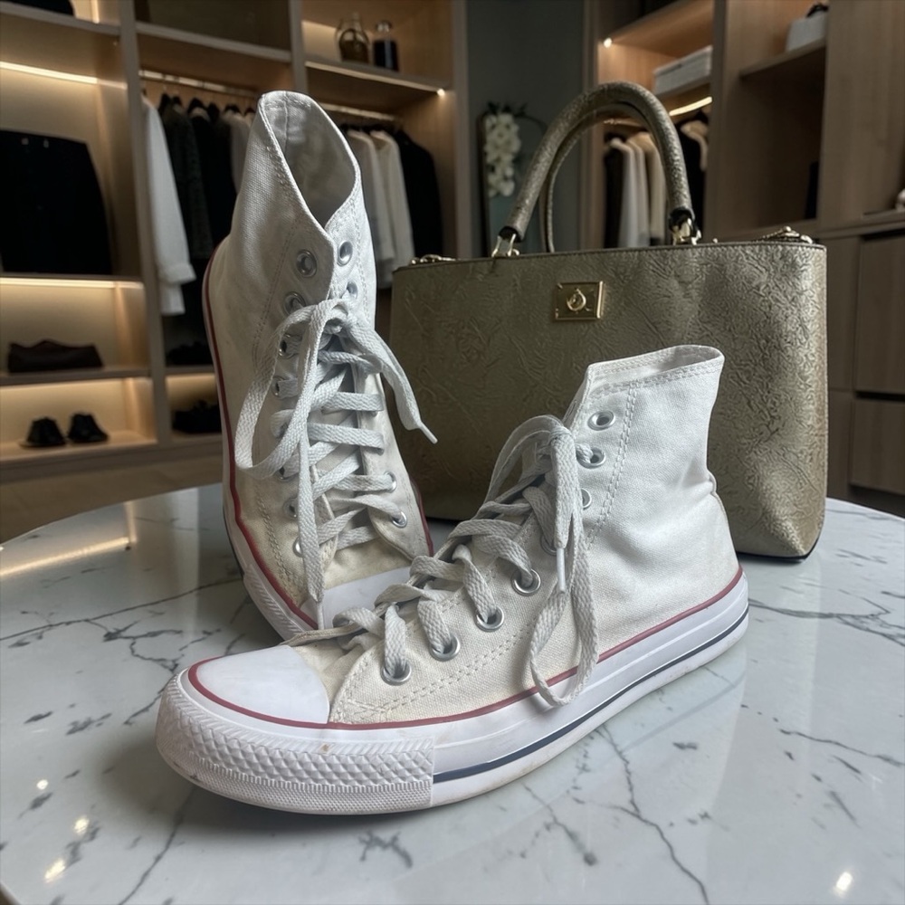 Converse Chuck Taylor All Star High Top Canvas White Unisex Shoes Men 6.5 WO 8.5 - Picture 2 of 8